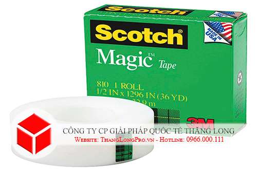 Băng dính Scotch 3M-810 trắng trong