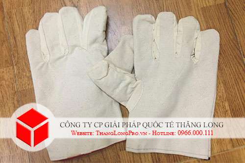 Găng tay vải bạt màu trắng